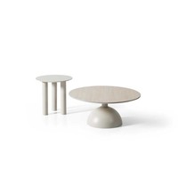 Set Aus Zwei Couchtischen Mit Runden Tischplatten Und Sockeln