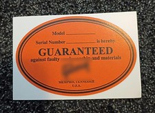 Orange Oval Memphis Guitar Label Sticker Grohl DG335 ES335 ES345 Decal