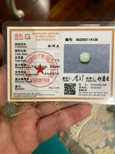 NEW CERTIFIED*RARE*GORGEOUS HETIAN GREEN JADE稀有天然和田玉碧玉圆珠吊坠项链 GOLDS925 NECKLACE