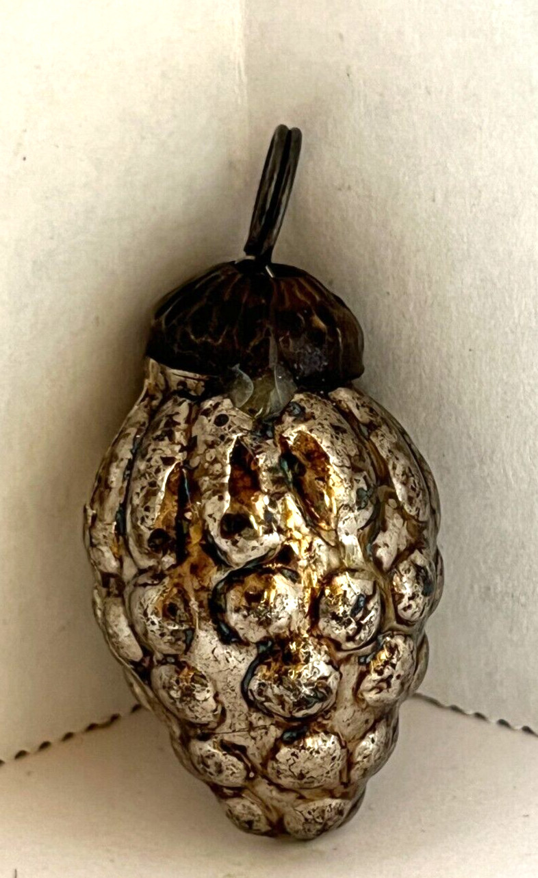 Creative Co-Op 3 Vintage Look Mercury Glass Ornaments PEWTER Color 1" - 1 1/2"