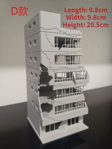 Diorama 1:150/100 Building Model City Railroad War Damaged House Scene Model Toy - Picture 20 of 27