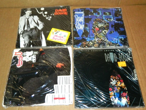 4  1980S 1980'S DAVID BOWIE SEALED 45 RPM 7 INCH VINYL RECORD LOT ROCK NEW WAVE