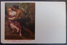 vtg postcard RUBENS Scene de Berger Shepherds   art unposted