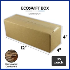 35 12x4x4 "EcoSwift" Brand Cardboard Box Packing Mailing Shipping Corrugated