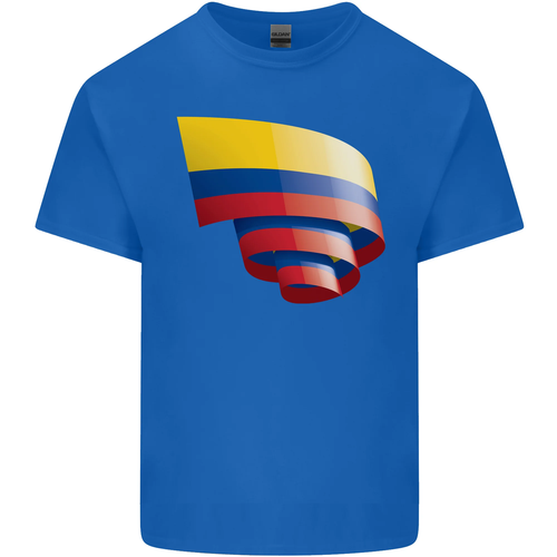 Curled Columbia Flag Columbian Day Football Kids T-Shirt Childrens - Picture 43 of 52