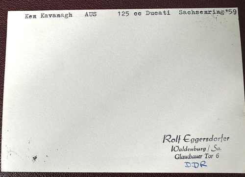 KEN KAVANAGH - AUSTRALIAN MOTORCYCLE RACER - 1959 - ORIGINAL FOTO - Bild 2 von 2