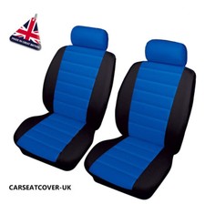For NISSAN NV200 COMBI - Front PAIR of Blue/Black LEATHER LOOK Car Seat Covers