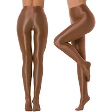 UK Women's Oil Glossy Leggings Shiny Wet Look Sport Workout Running Gym Pants