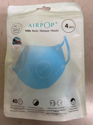 Airpop Kids Reusable Washable Face Mask, Kids Face Masks (4 Pack) - Blue