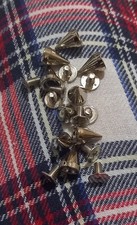 **A Pack Of Ten Silver Tone Metal Screw In 10mm Spike Studs 