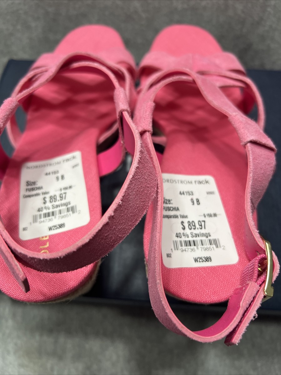 Cole Haan Women's Crystal Wedge Sandals 70MM Pink Fuschia