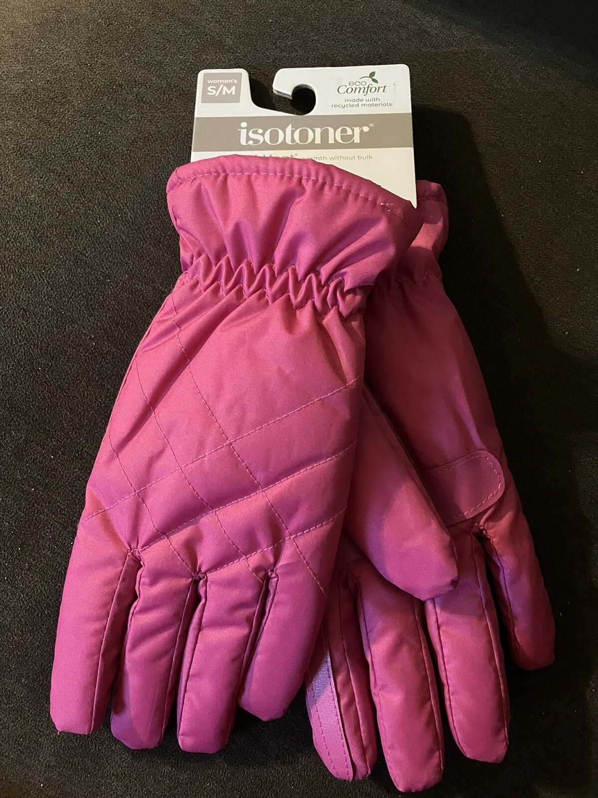 ISOTONER SleekHeat Womens Very Berry smarTouch smartDri Winter Gloves S/M NWT