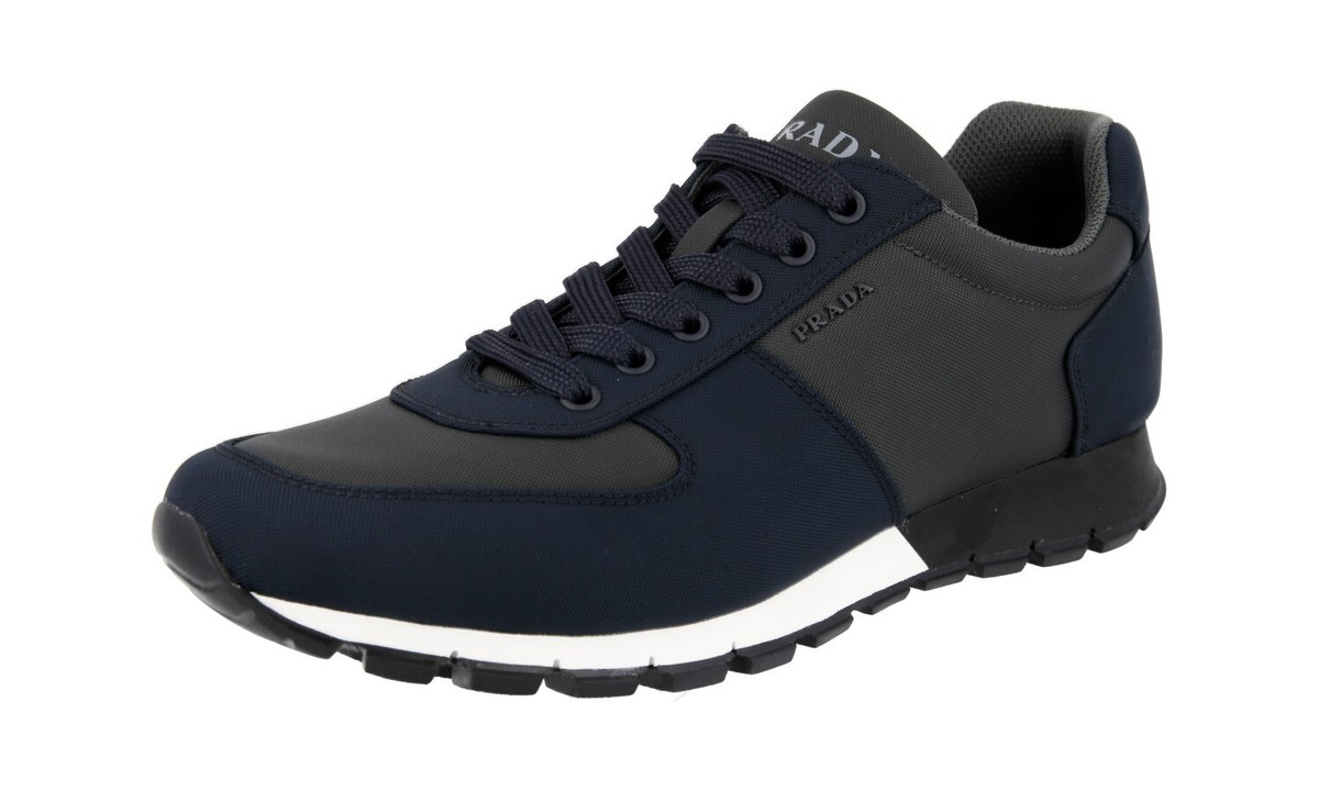 PRADA Nylon PRAX Sneakers - 4E2942 - Navy Blue Gray - NEW - US 7