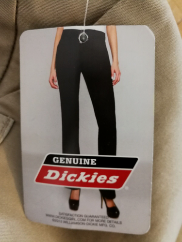 Dickies Womens Juniors Pants 17 Brown Stretch Twill Slim Boot Leg Chino Pockets - Picture 3 of 6