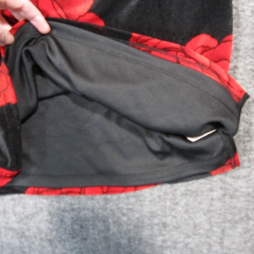Thirty Thirty Velvet Sheath Dress XL Black Red Rose Romantic Coquette Whimsigoth - Picture 5 of 12
