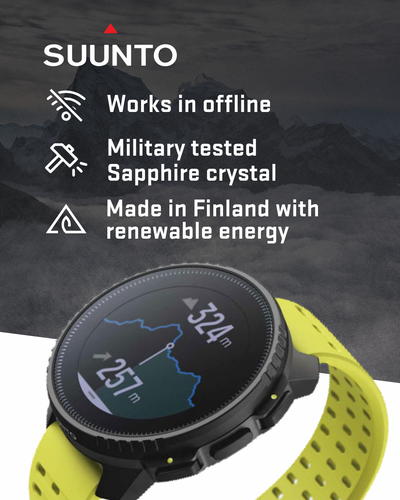 SUUNTO Vertical Adventure GPS Steel Watch Black Lime Offline Map with Power Bank - Picture 5 of 8