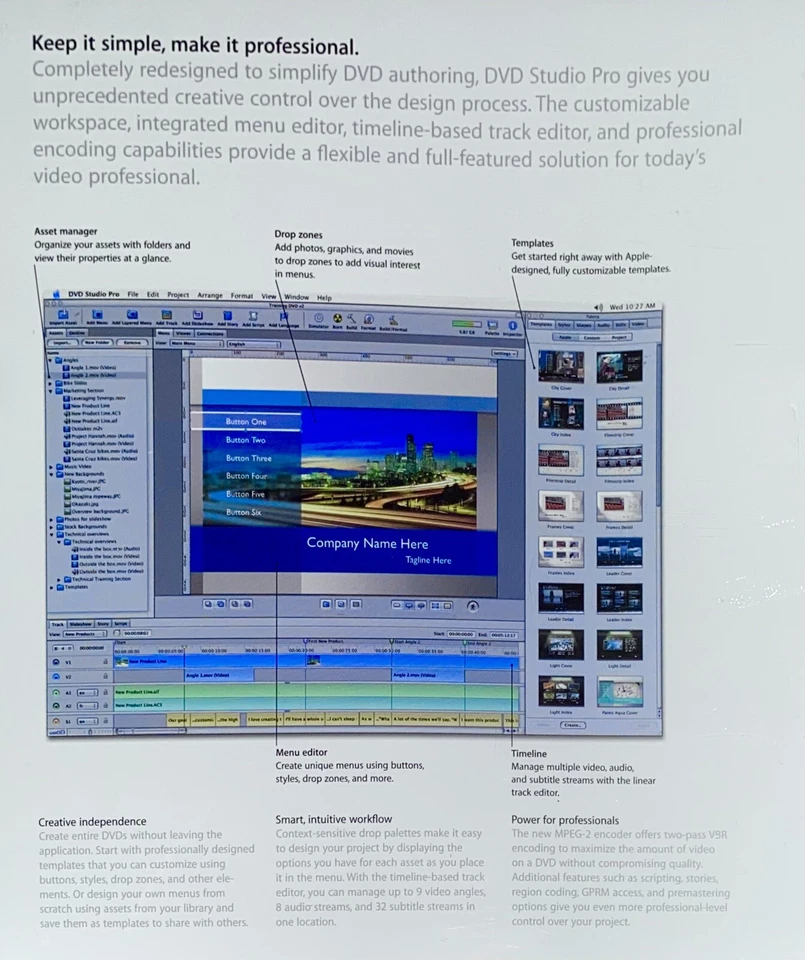 Apple DVD Studio Pro 2 Academic Single User Version Professional MAC SEALED 2003 - Image 2 of 4