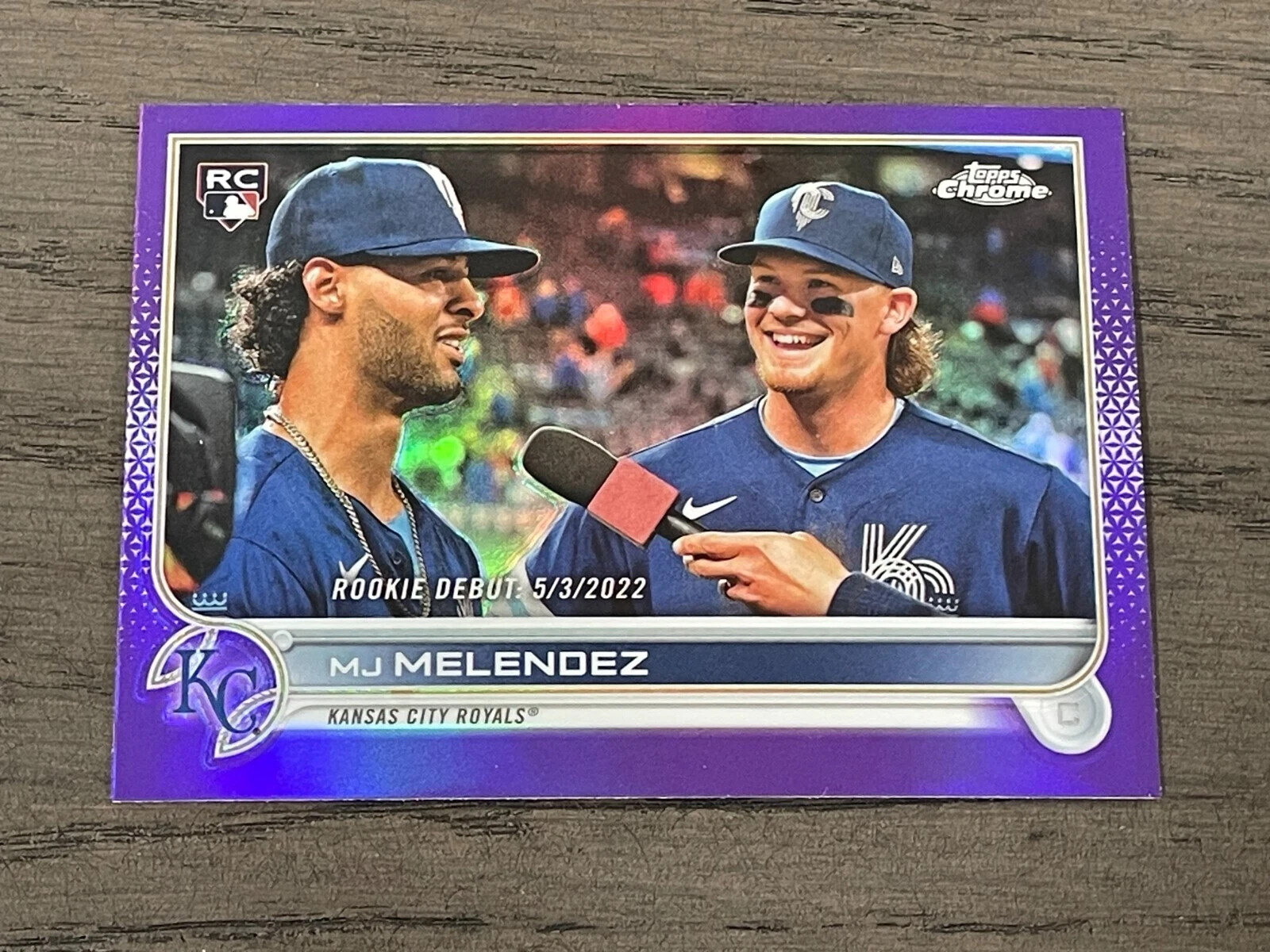 2022 Topps Chrome Update Purple Refractor MJ Melendez RD RC  #USC84 ROYALS