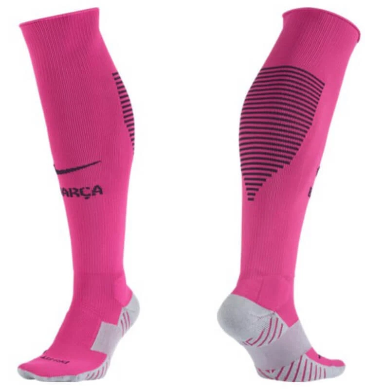 BARCELONA 2016 17 AWAY PINK NIKE SOCKS Large USA 8 12 UK 8 11 EUR 42 46 BNWT