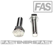 (10) 5/16-18x1 Chrome Stainless Steel Hex Cap Screws Chrome Hex Bolts 18-8