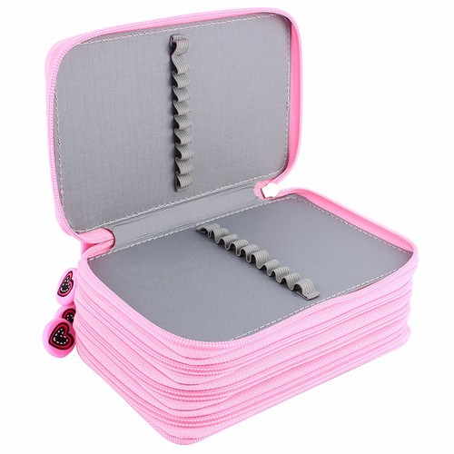 Multi-Layer Pencil Organizer Pink 72 Count Slot Oxford Pencil Case Large - Imagen 6 de 6