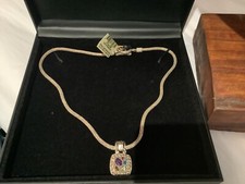 NEW TAGS $700 & BOX SIGN EFFY 18KT GOLD & STERLING MULTI GEMSTONE NECKLACE NO RE