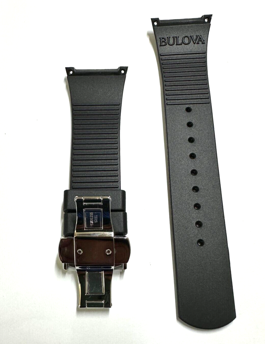 Original Bulova CURV 98A161 / 98A162 Black Rubber Watch Band  display picture 3