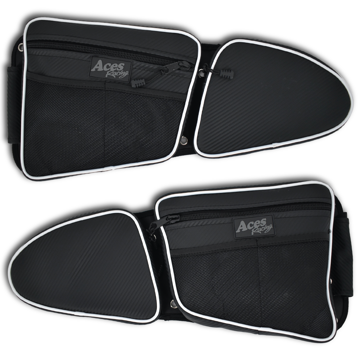 Aces Racing Black RZR 1000 Turbo Front Door Bags w/ Zipper-Fits