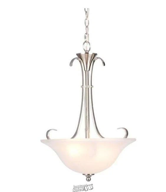 Santa Rita 2-Light Brushed Nickel Inverted Pendant with Glass Shade - Image 2 of 2