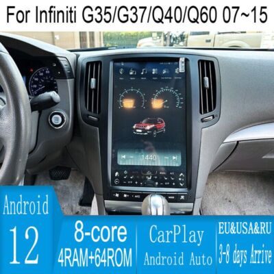 13.6'' Android Navigation Car Gps Stereo Radio For Infiniti G37 G35 Q40 Q60 07~15