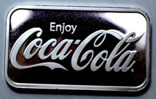Enjoy Coca-Cola "I'd Like To Buy The World A Coke" 1 Oz 999 Silver Bar Proof, NR