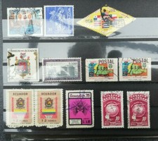 Ecuador 12 stamps stamped from 1954-1975