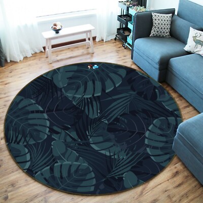 3D Dark Green Leaves NAO1604 Game Rug Mat Elegant Photo Carpet Mat Fay