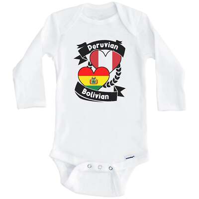 Peruvian Bolivian Heart Flags Peru Bolivia Baby Bodysuit (Long Sleeve)