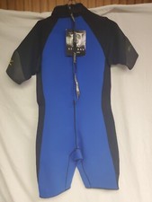 Team Hobie by Stearns Black Blue Wetsuit Short Sleeve Shorts Large