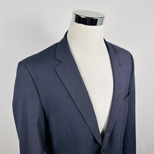Nautica 42L Sport Coat Gray Plaid Two Button Lined Double Vented Poly Blend