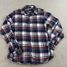 J Crew Mens Flannel Shirt Button Down Long Sleeve Slim Plaid Cotton Size Medium