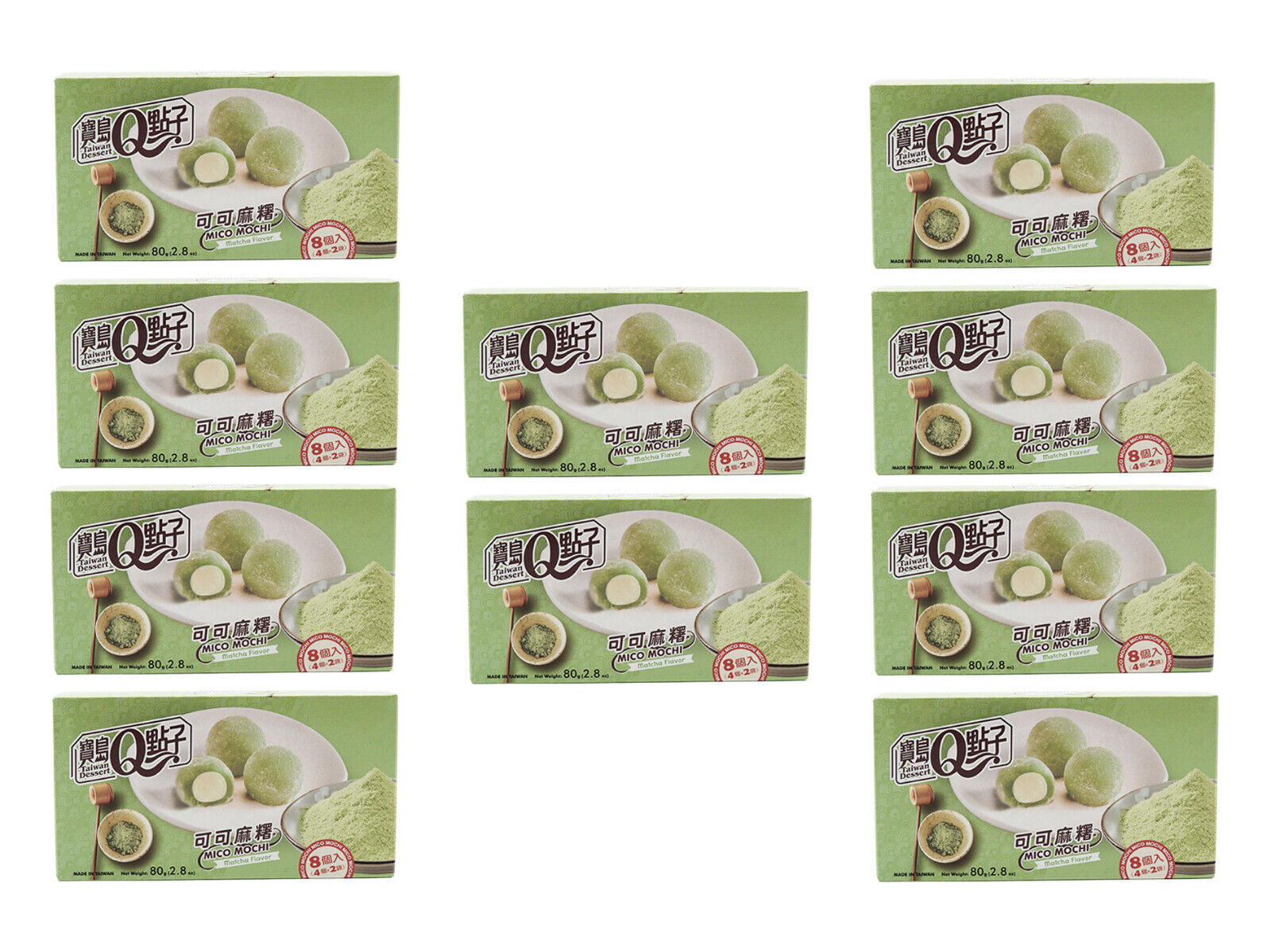 TW Q Mico Mochi Matcha/ japanische Klebreiskuchen -Multipack 10x80g