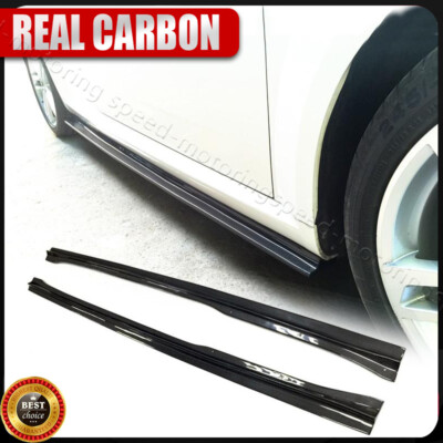 For Audi TT Base MK3 2015-17 Real Carbon Fiber Side Skirts Extension Lip Spoiler