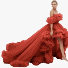 High Low Tulle Prom Dresses Long Ball Gown For Women