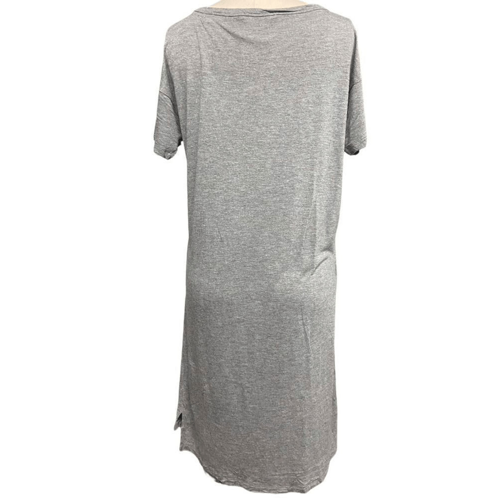 T BY ALEXANDER WANG high low hem with front pocket gray tshirt