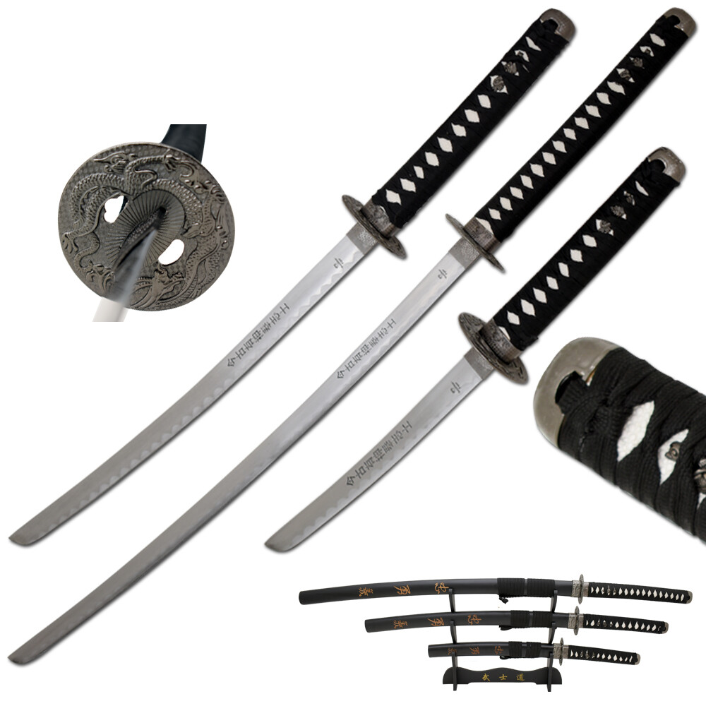 Snake Eye Tactical Two Tone 3 Piece Samurai Katana Set w