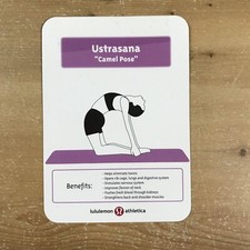 Vintage Lululemon Yoga Card Ustrasana Camel Pose Benefits Illustration Flashcard