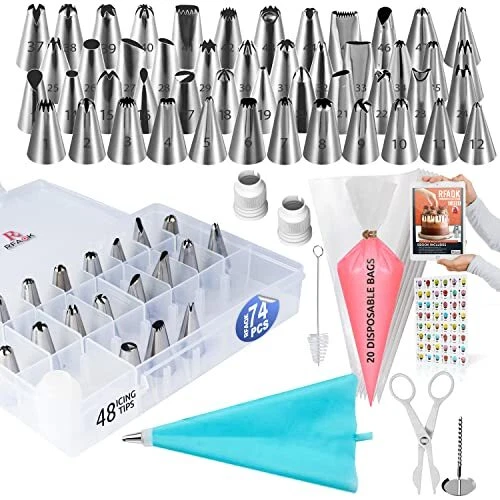 74 PCs Cake Decorating Kit Icing Piping Bags Tips Set-Cookie Reusable Pastry Bag
Opens in a new wind