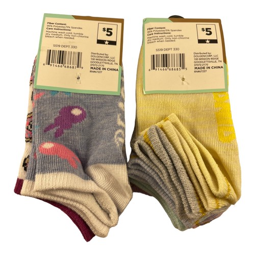 NWT Girls Size 9-3.5 Socks Lot of 2 Fun Pack Verbiage 12 Pair Low Cut Ankle - Picture 2 of 6