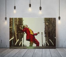 MOVIE JOKER -DEEP FRAMED CANVAS WALL ART PICTURE PAPER PRINT- RED YELLOW GREEN