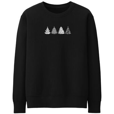 Verschneite Weihnachtsbäume Sweatshirt Damen Freizeit Her Party Unisex Winter Kuschelig Sn...