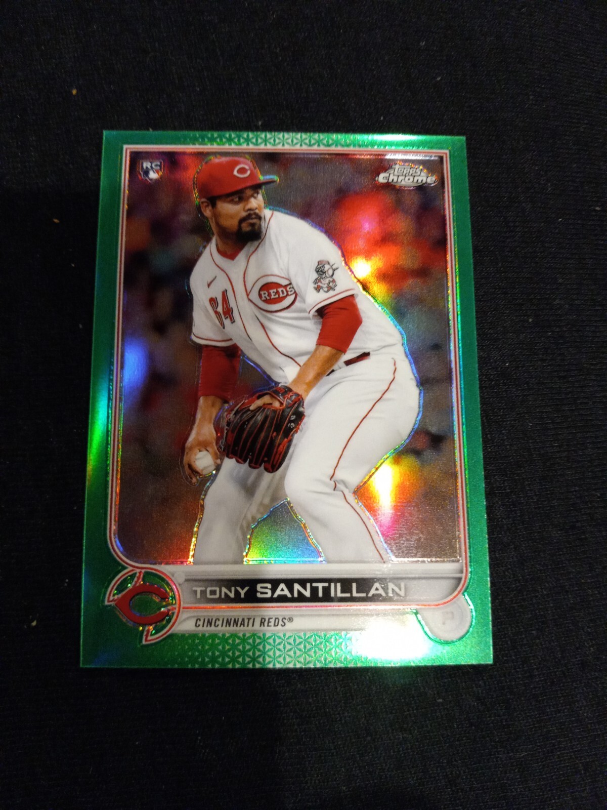2022 Topps Chrome Refractor Green #193 TONY SANTILLAN  RC /99 Cincinnati Reds