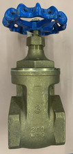 3" Brass PROFLO  200 WOG Regulator Gate Valve  3"  With Large Blue Handwheel NOS
