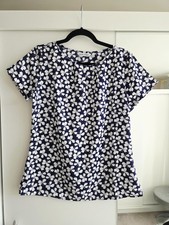 💗New Simon Jersey Flower Pattern Short Sleeve Work Office Shirt Size UK 8💗
